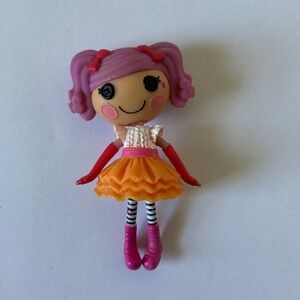 Lalaloopsy Peanut Big Top Mini Doll 3 Inch Purple Hair Orange Skirt Excellent